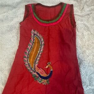 Red Women’s Kurta Top